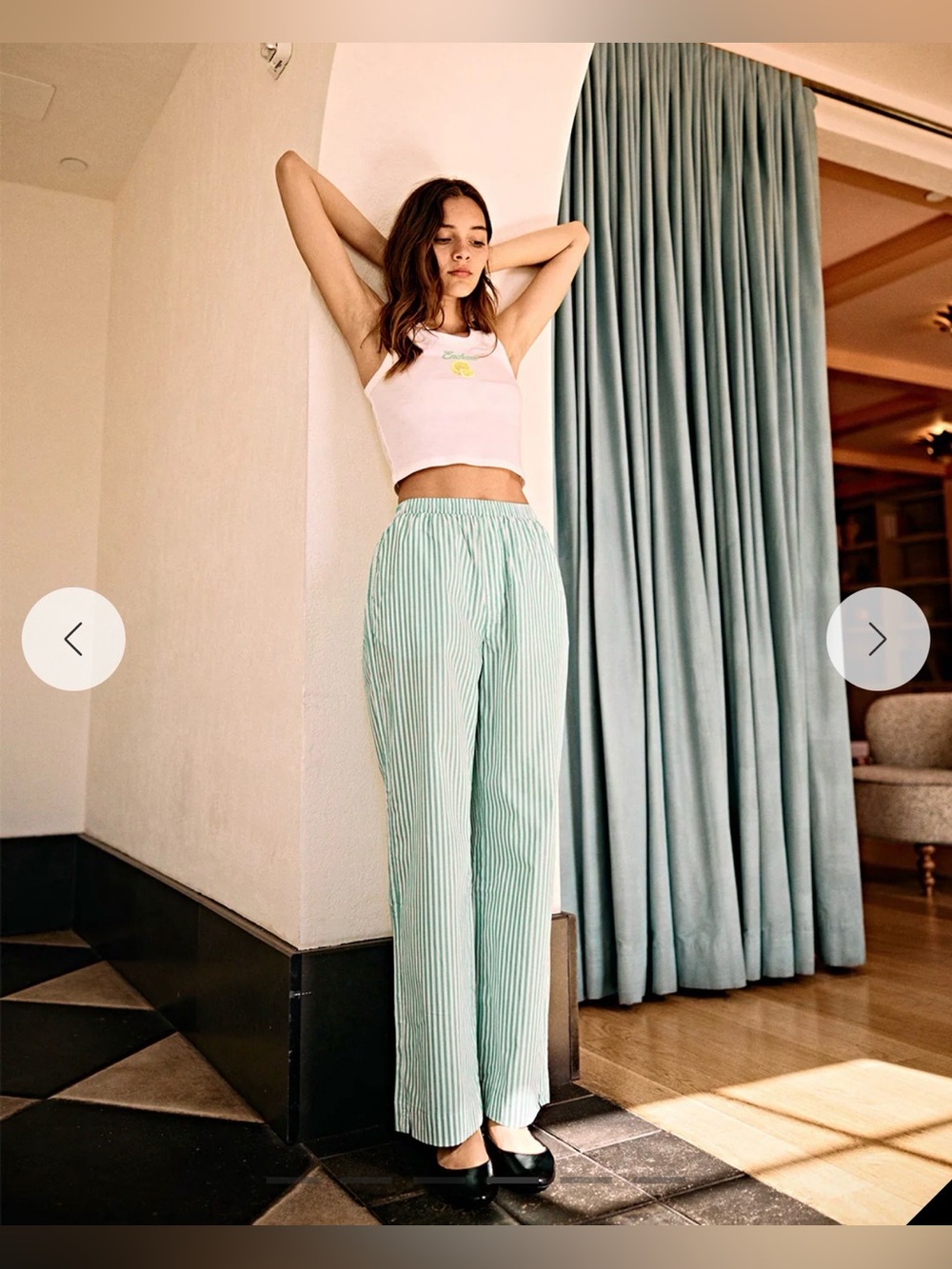 Enchante Green Striped Pants